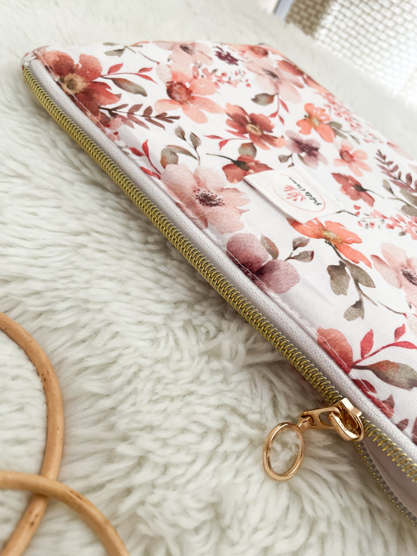 Trousse de toilette fermeture dorée à personnaliser