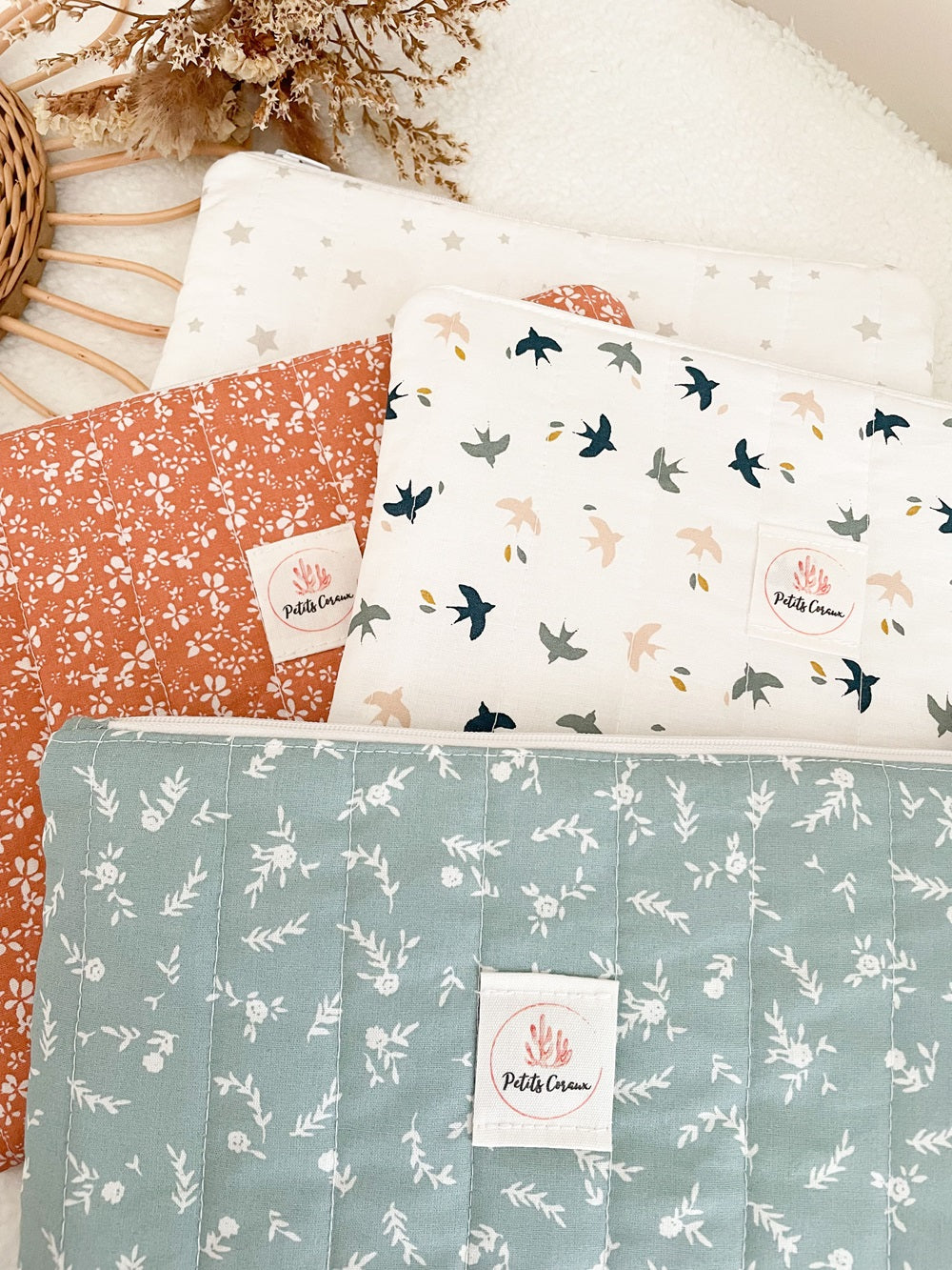 Trousse de toilette matelassée PIVOINE