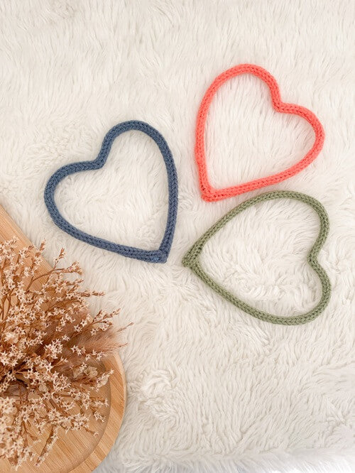 Tricotin Symbole Coeur x 3